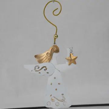 Angel in White &amp; Gold Ornament