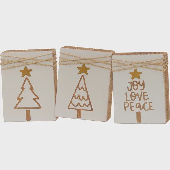 Trees Joy Love Peace Block Set