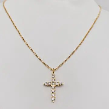Inlaid Zircon Cross