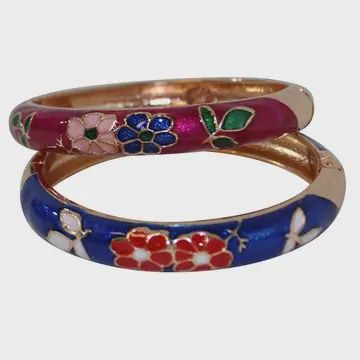Chinoiserie Enamel Flower Bangle