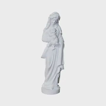 Madonna &amp; Child Statue in Simple White 6.25"