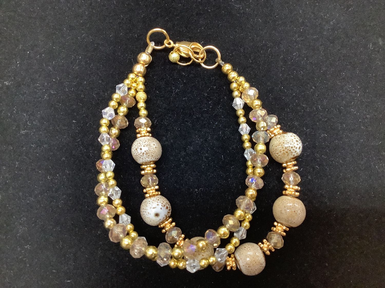 Gold Jasper Beaded Bracelet