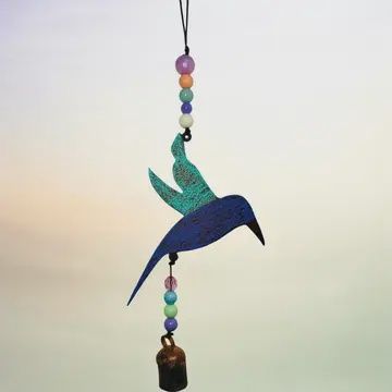 Metal Hummingbird Windchime 12"