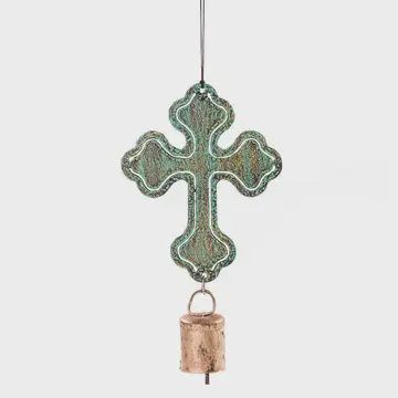 Cross Wind Chime Metal 10"