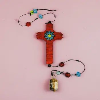 Cross Metal Wind Chime 18"