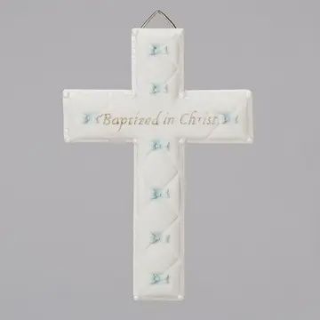 Baptism Boy Wall Cross 6" x 4"
