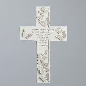 Butterfly Memorial Cross 7"