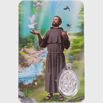 Peace &amp; Faith: Saint Francis Prayer Card &amp; Medal