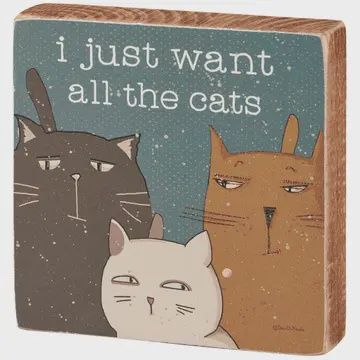 All the Cats Block Sign 4" x 4"