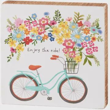 Enjoy the Ride Block Sign 6" x 6"