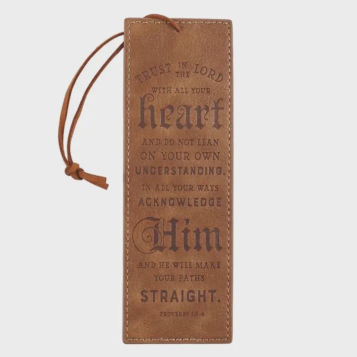 Faux Leather Tan Trust in the Lord Bookmark