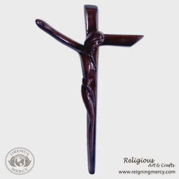 Walnut Resin Wall Cross 9"