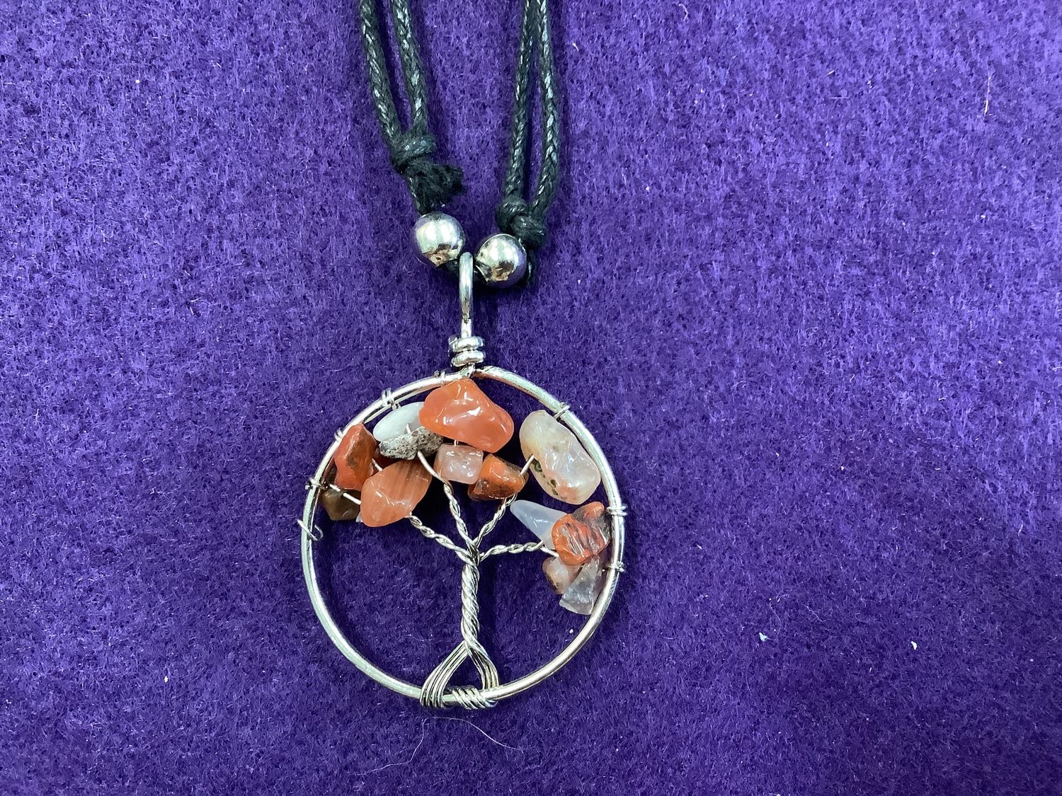 Tree of Life Pendant Necklace, Colour: Amber