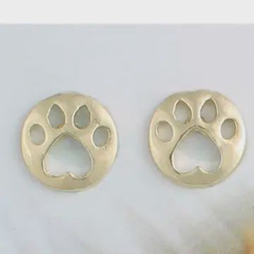 Gold Paw Post Earrings