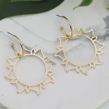 Gold Sun Earrings