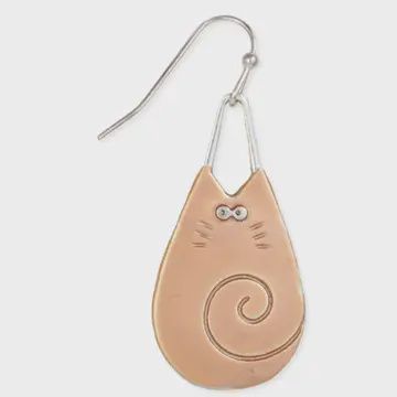 Copper Kitty Earrings