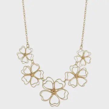 Gold Wired Floral Necklace