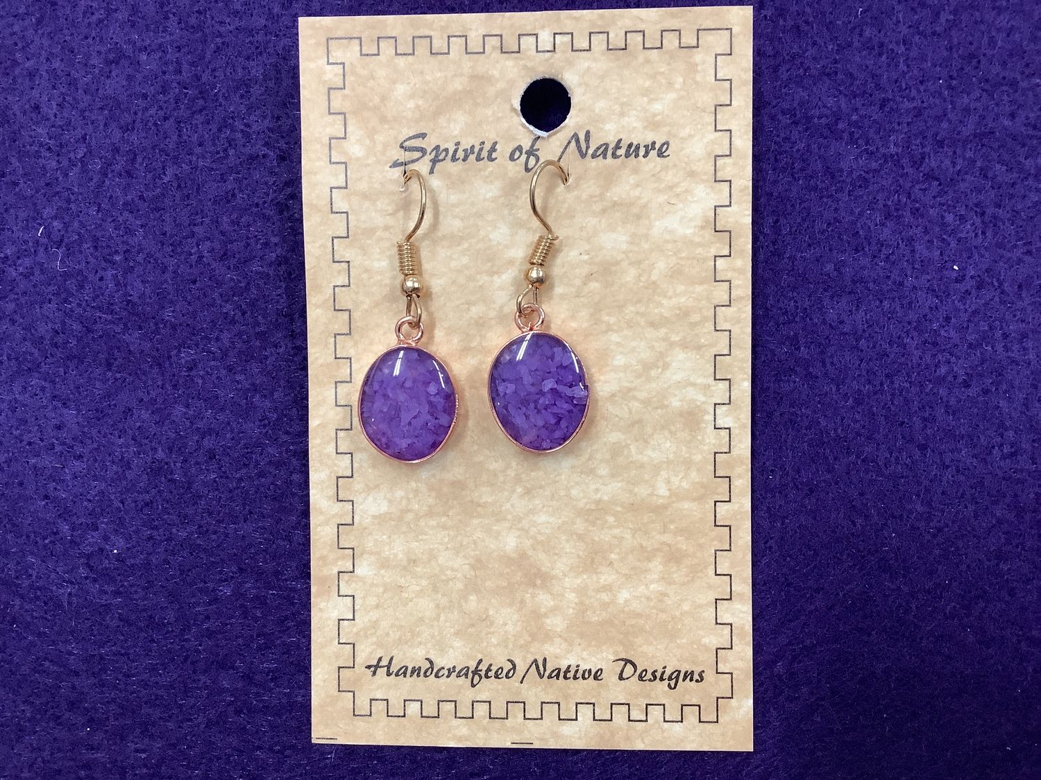 Acrylic Stone Inlay Earrings, Style: Oval/Pur