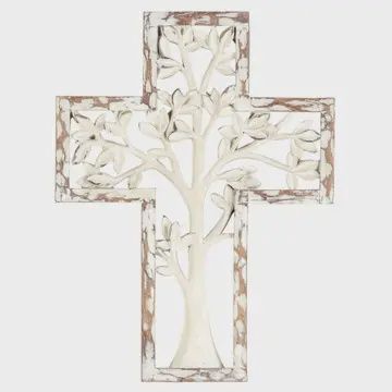 White Tree Wall Cross