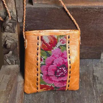 Floral Leather Shoulder Bag