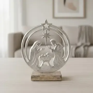 Round Aluminum Nativity