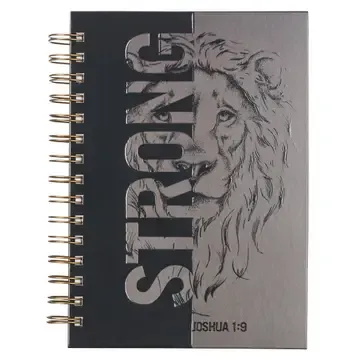 Black/Gray Be Strong Josh. 1:9 Journal