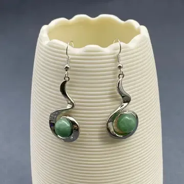 Dangle Earrings, Colour: Green