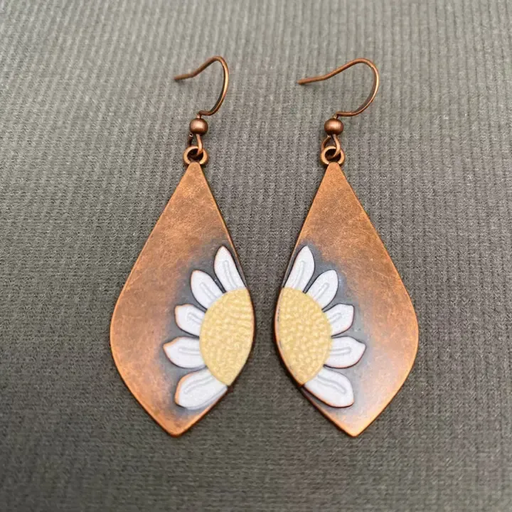 Sunflower Bronze Earrings