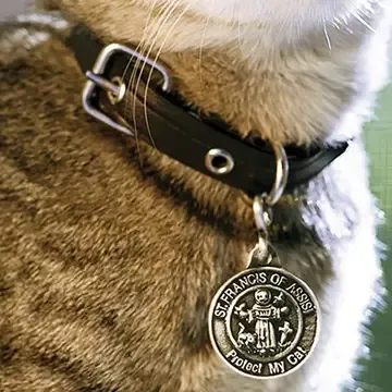 St. Francis Cat or Dog Medal, Style: Cat