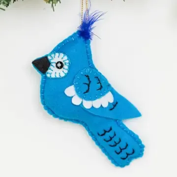 Felt Animal Ornament, Style: Bluejay