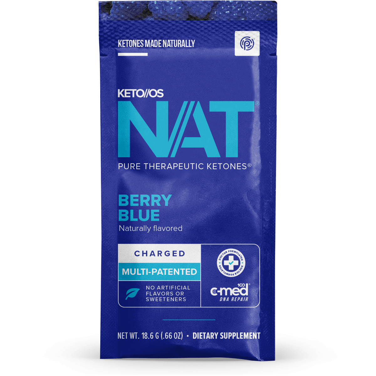 KETO//OS NAT® - Berry Blue - Choose Your Journey, Caffeine free or Charged (caffeine): Charged (caffeine)