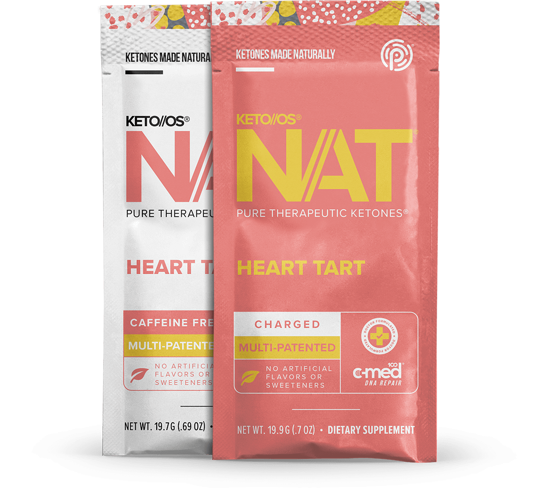 KETO//OS NAT® - Heart Tart - Choose Your Journey, Caffeine free or Charged (caffeine): Charged (caffeine)