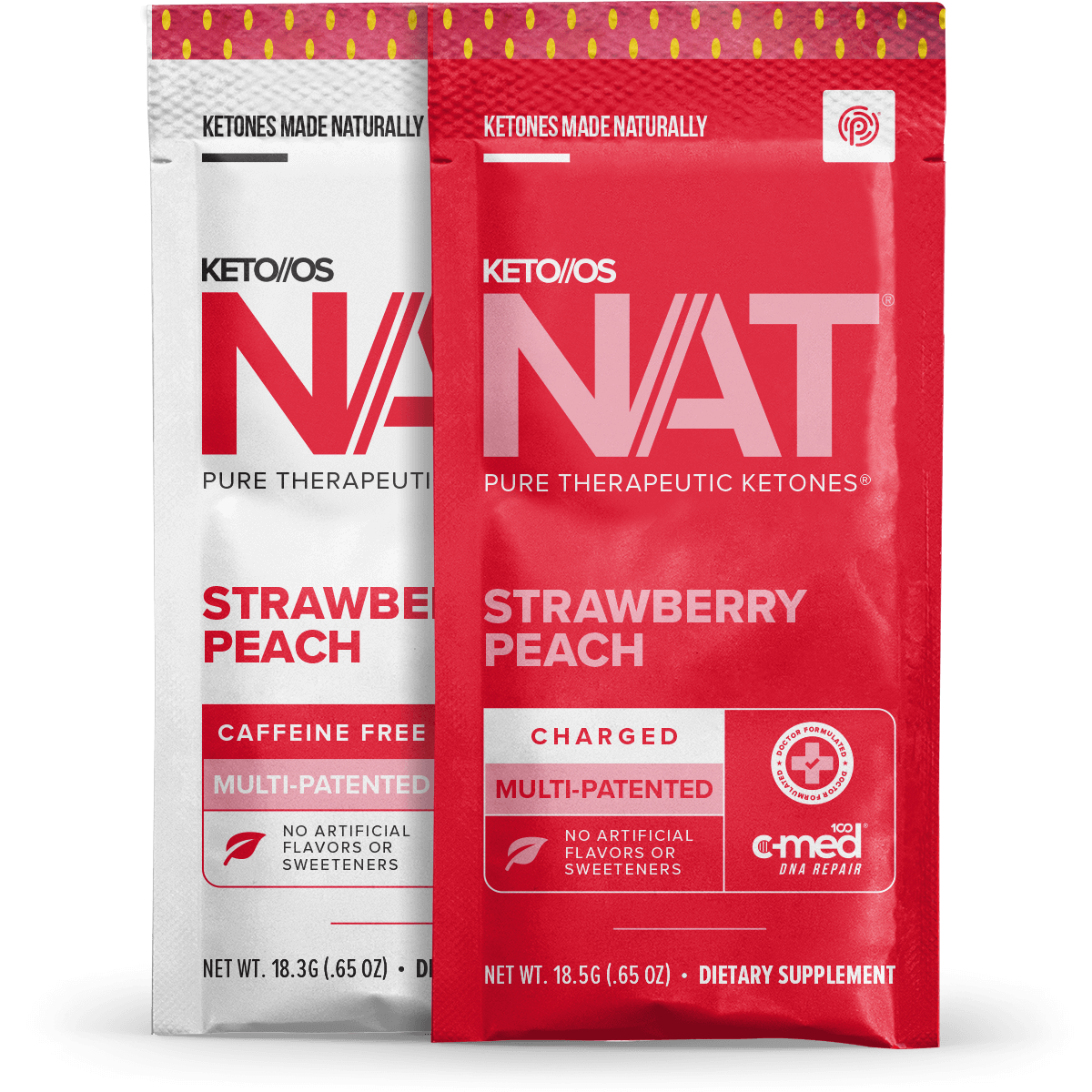 KETO//OS NAT® - Strawberry Peach - Choose Your Journey, Caffeine free or Charged (caffeine): Charged (caffeine)