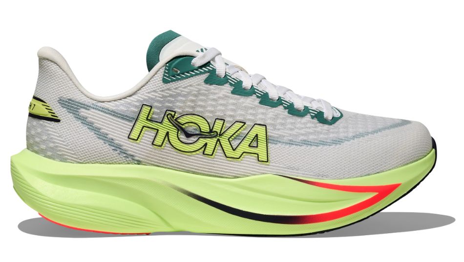 HOKA MACH 7 W, Color: FROST / NEON YUZU, Taille: 5