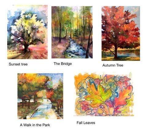 Fall Greeting Cards by Kaye Hinson (Pack of 5)