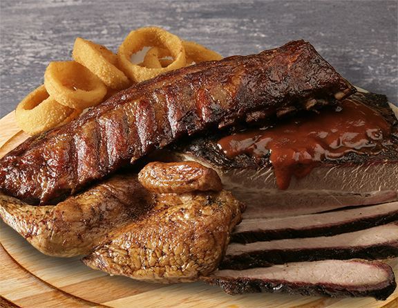 Sampler Platter- Ribs, Chicken, & Sliced Meat Sampler Platter- Ribs, Chicken, & Sliced Meat