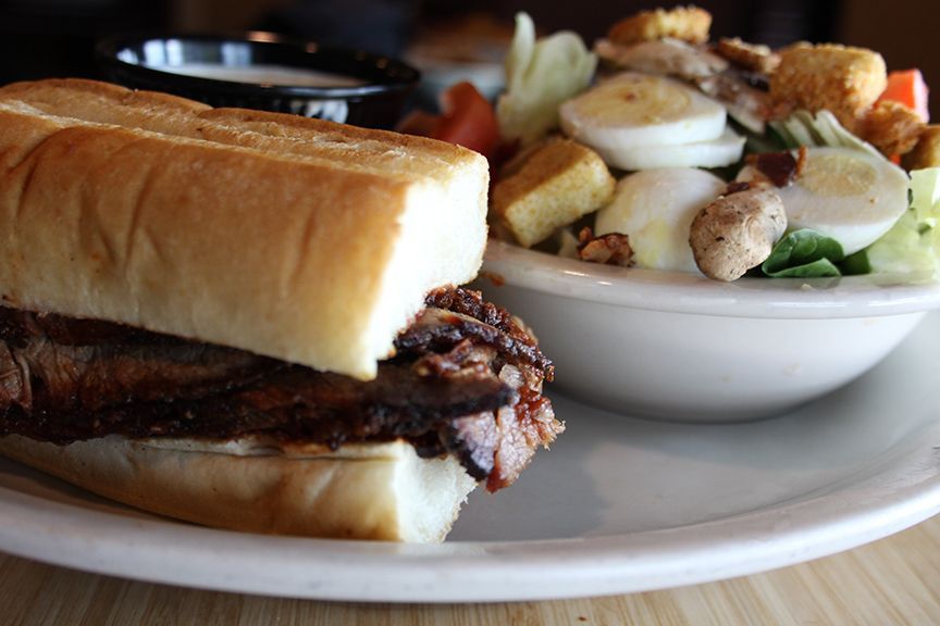 Salad & Sliced Meat Sandwich