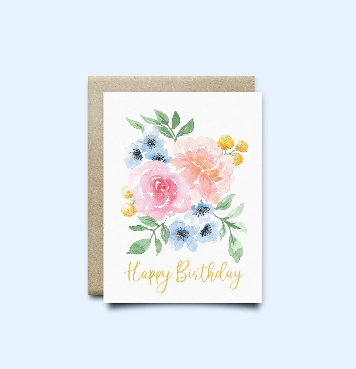 Floral Happy Birthday Card