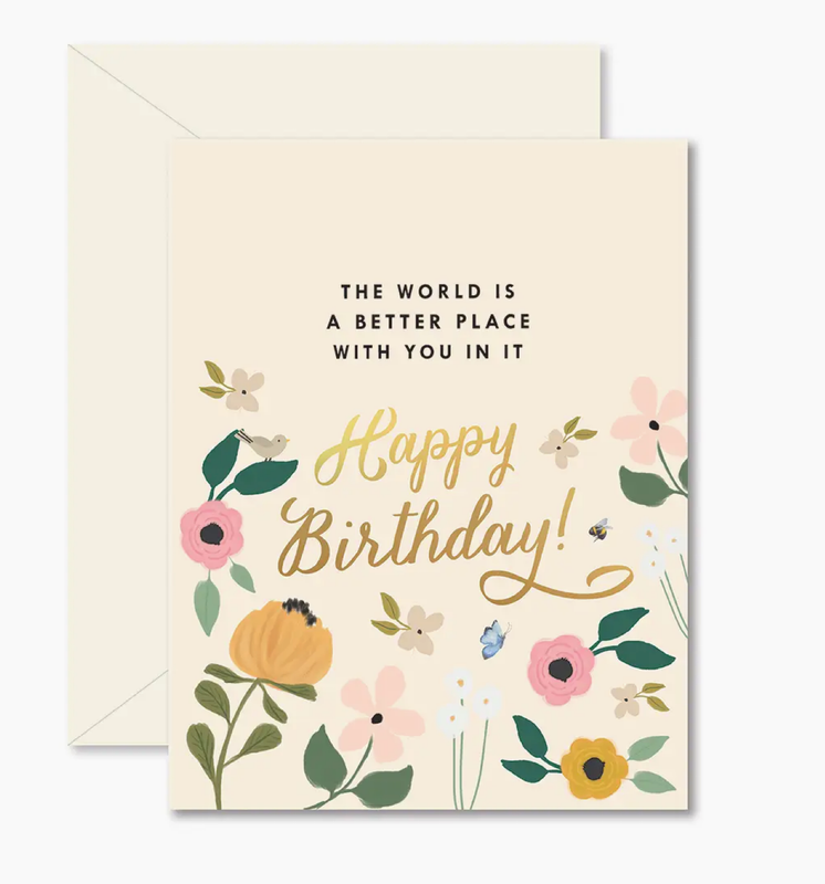 World is a Better Place Birthday Arched Card