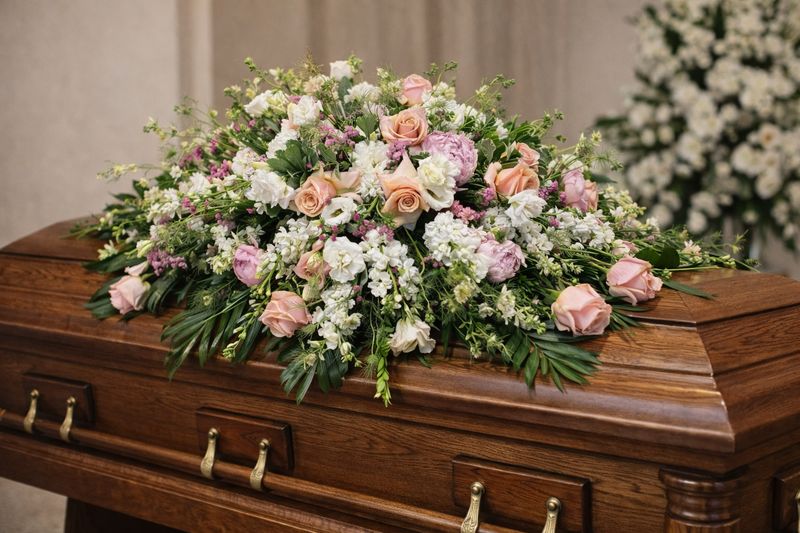 Soft and Blush Casket Spray