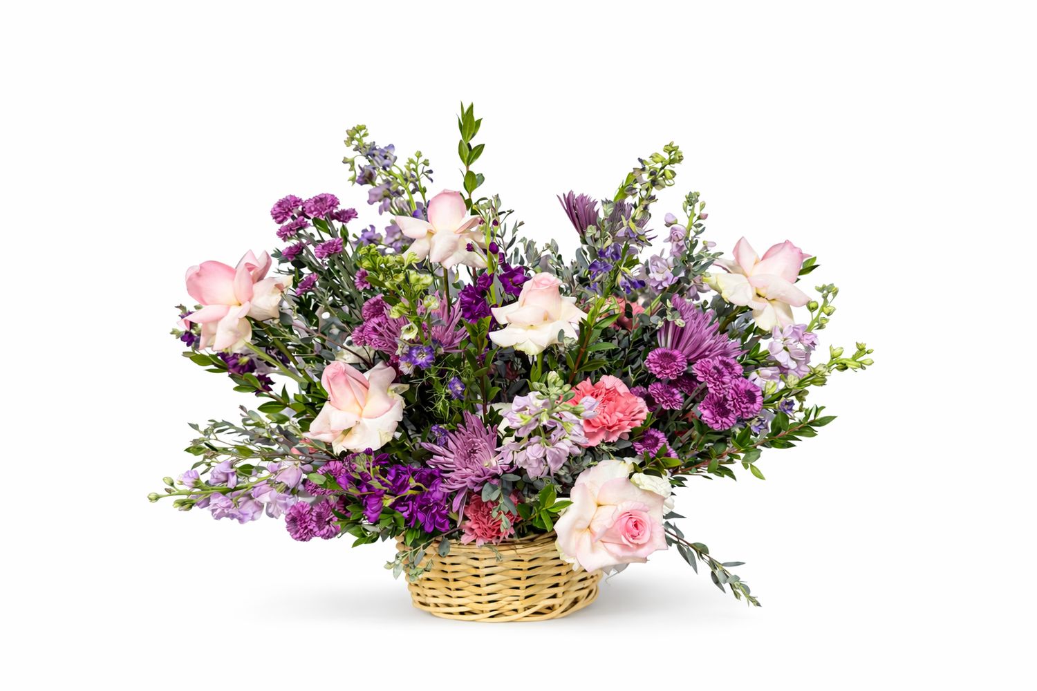 Sympathy Basket - Blush and Purple