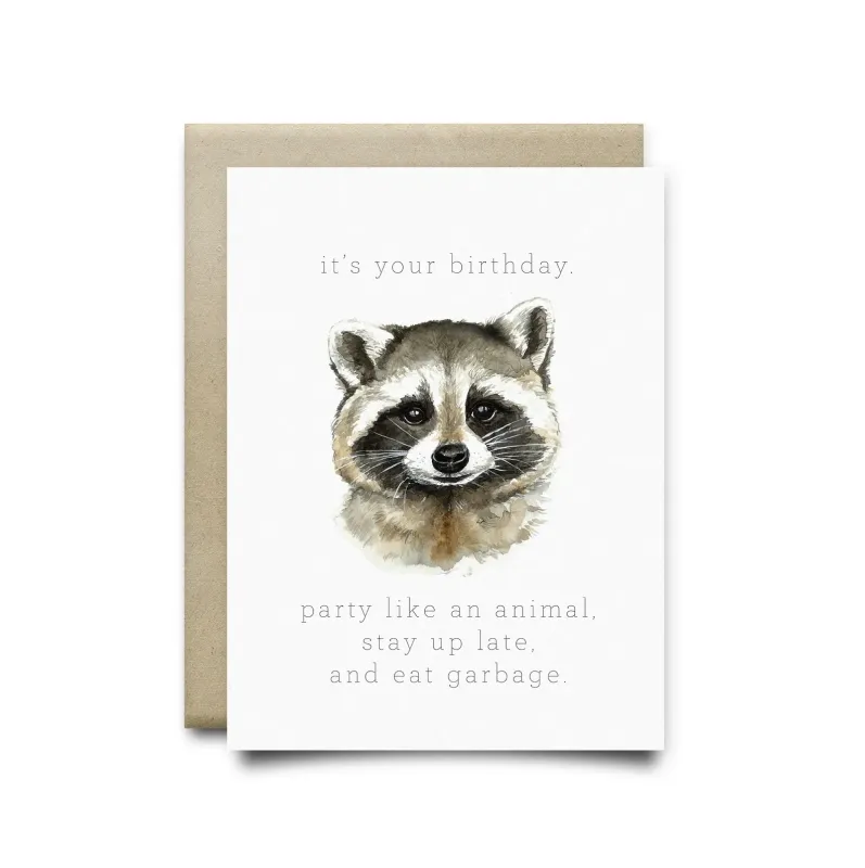 Raccoon Birthday Card