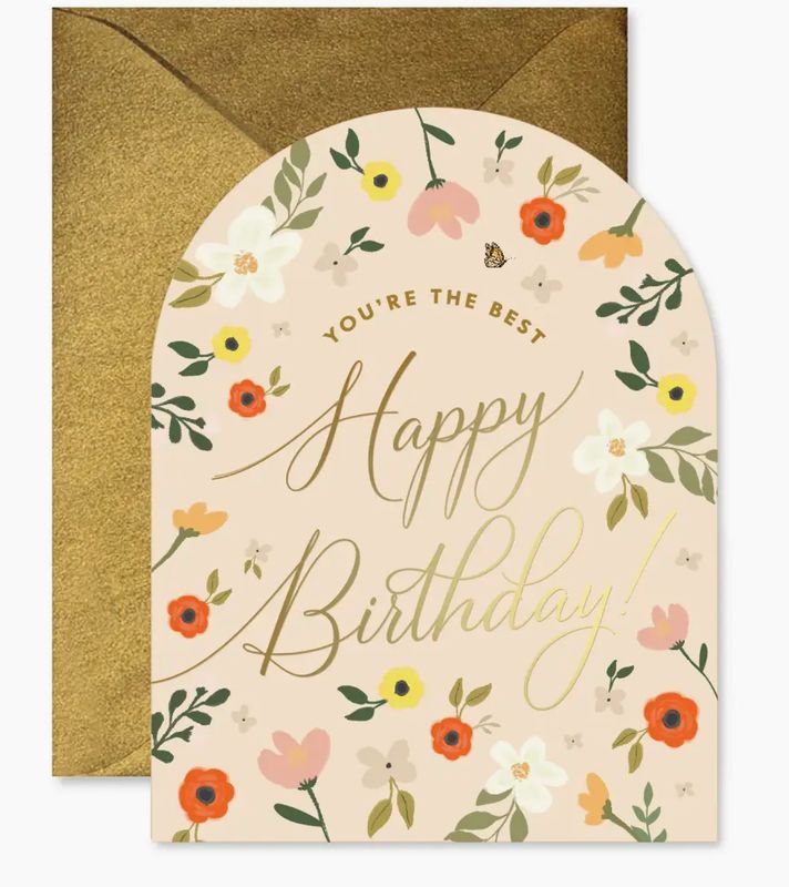 Happy Birthday Day Arched Card