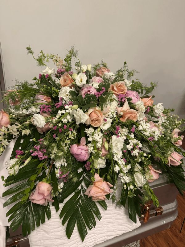 Soft and Blush Casket Spray