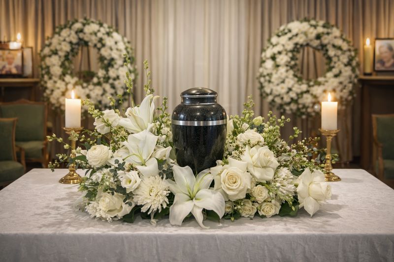 Ivory Tribute Urn Arrangement