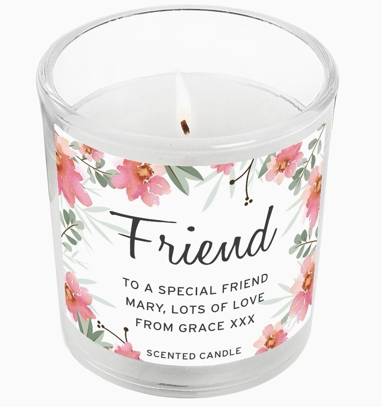 Personalised Floral Sentimental Scented Jar Candle