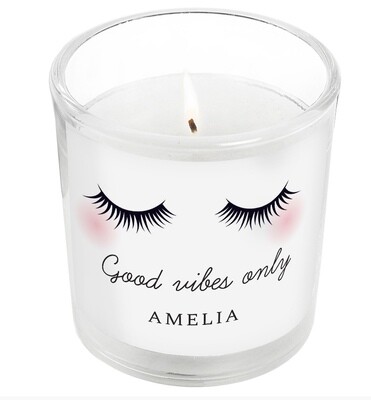 Personalised Eyelashes Scented Jar Candle