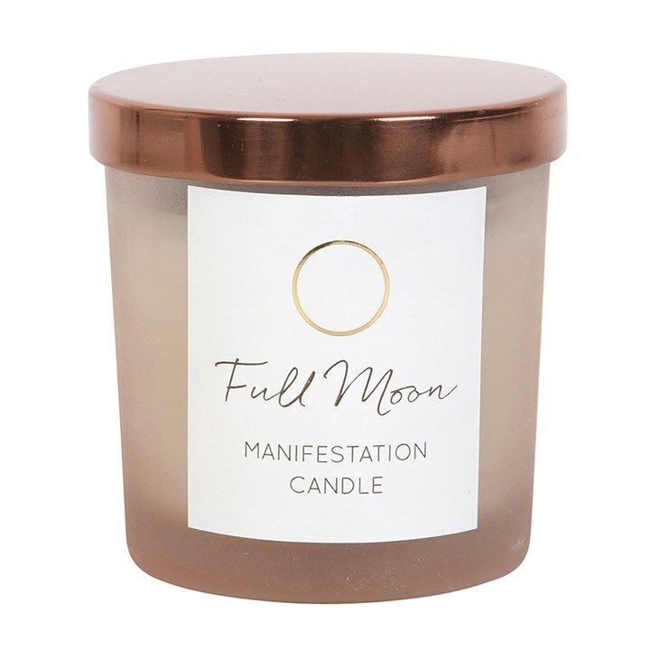 Full Moon Eucalyptus Manifestation Candle with Tiger&#39;s Eye