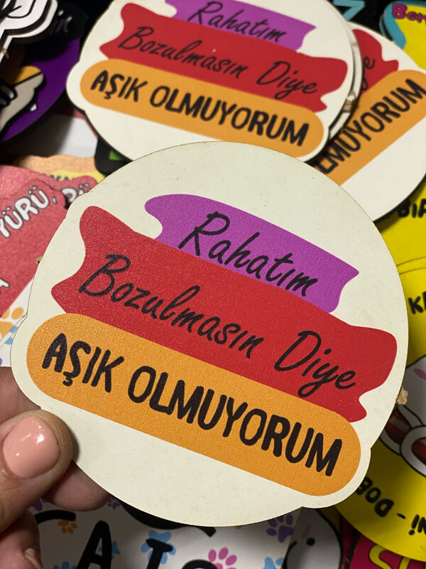 Houten Onderzetter Asik Olmuyorum Houten Onderzetter Asik Olmuyorum