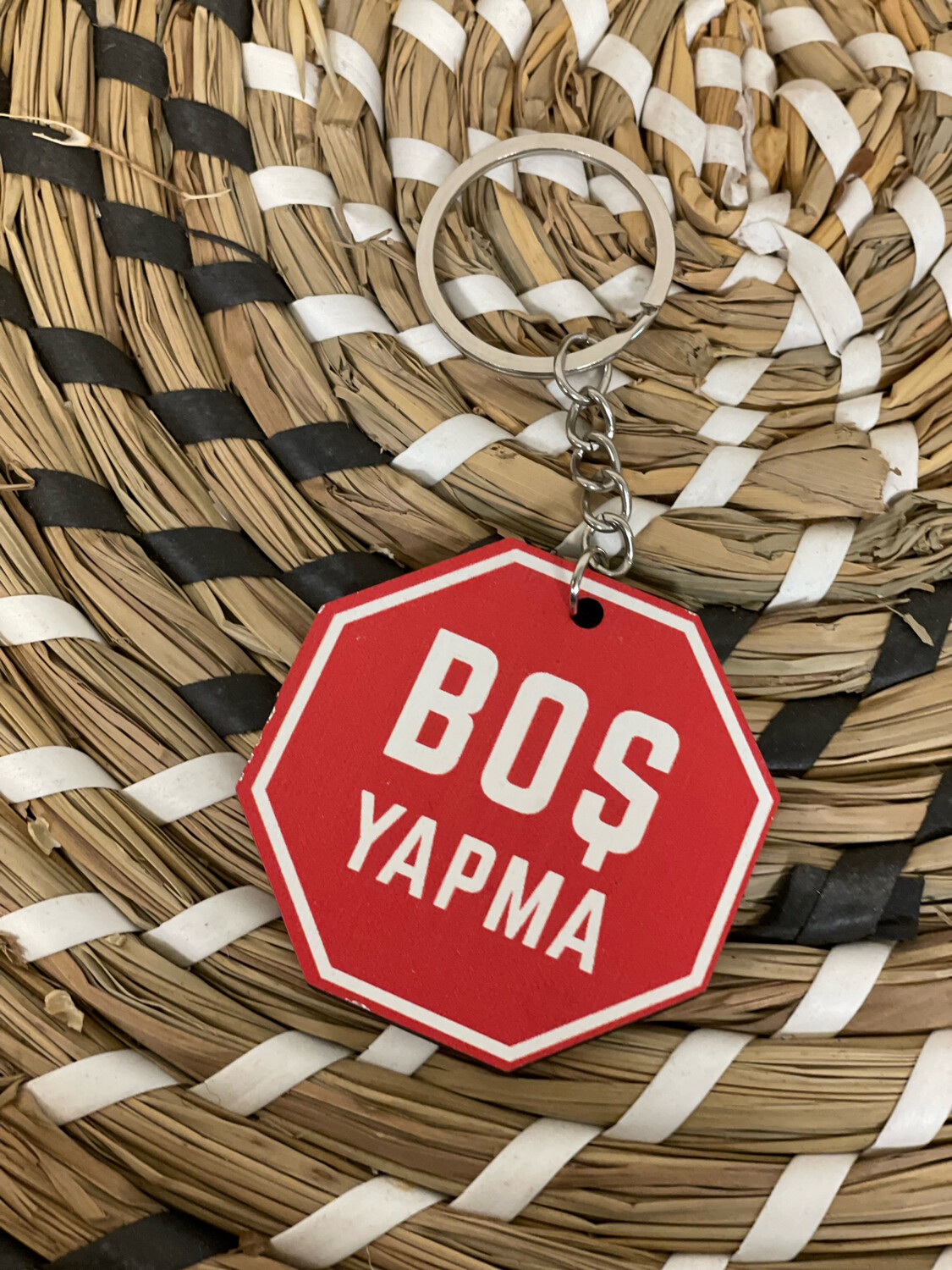 Bos Yapma Houten Sleutelhanger